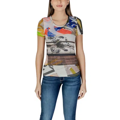 Desigual Beige Viscose T-shirt In Multi