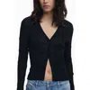 Desigual Thin Gauge V-neck Cardigan In Black
