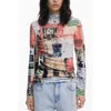 Desigual Pink Viscose Women Sweater In Multi