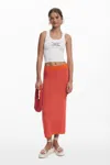Desigual Knit Cover-up Midi Skirt In Red