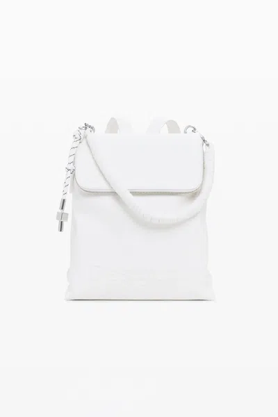 Desigual 小さなロゴ入りレザー調バックパック In White