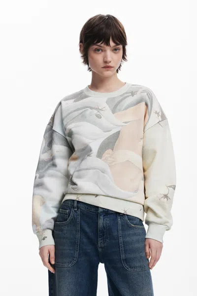 Desigual アーティプリントのスウェットシャツ In White