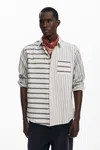 Desigual アシンメトリーストライプシャツ In White