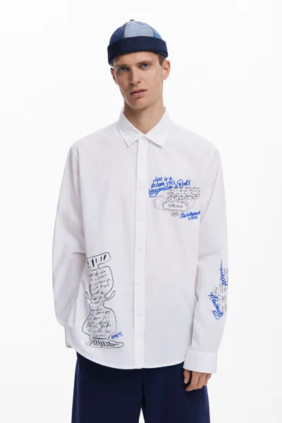 Desigual カリグラフィーシャツ In White