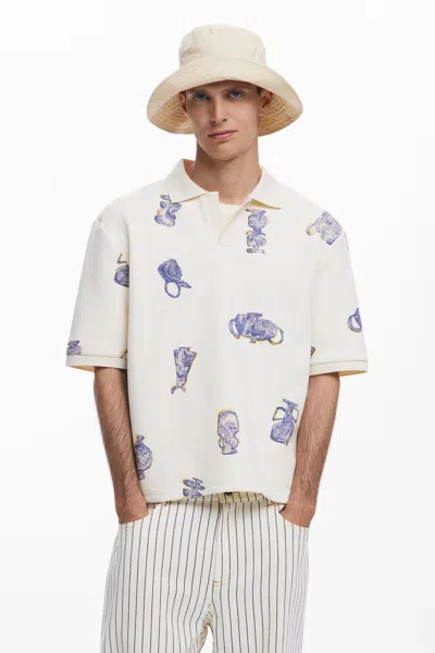 Desigual ポロの花瓶 In White