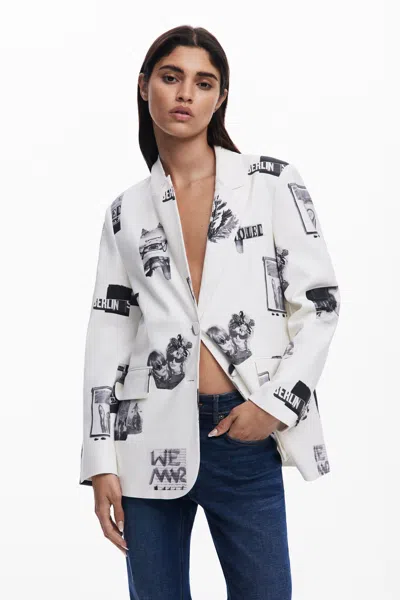 Desigual Women's Collage Blazer In White