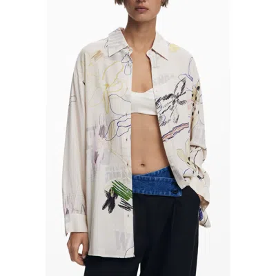 DESIGUAL WHITE COTTON SHIRT