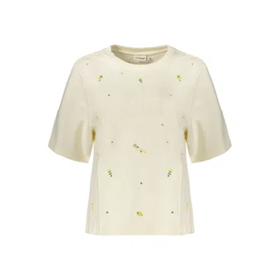 Desigual White Cotton Sweatshirt