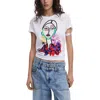 Desigual Embroidered Face Graphic T-shirt In White