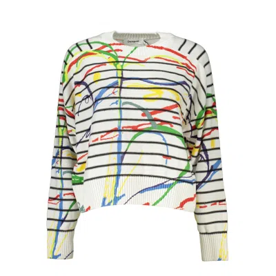 Desigual White Cotton Women's Sweater In Multi