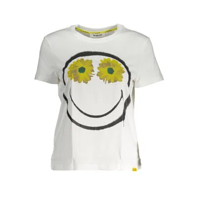 DESIGUAL WHITE COTTON WOMEN TOP