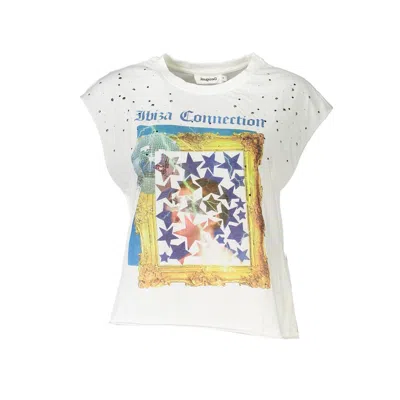 Desigual White Cotton Women Tshirt In Multi