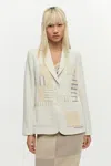 Desigual White Patchwork Blazer In White