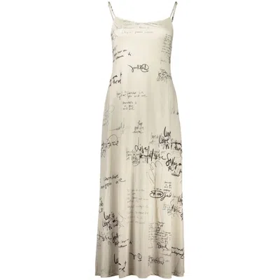 Desigual White Polyester Casual Dress In Neutral
