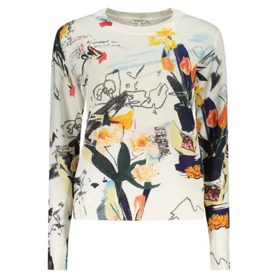 Desigual White Viscosa Women T-shirt In Multi