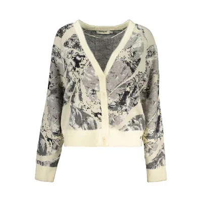 Desigual White Viscose Women Sweater In Pink