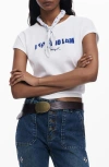 Desigual Who I Am Cotton Graphic T-shirt In White