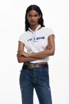 Desigual Who I Am Cotton Graphic T-shirt In White
