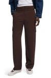 Desigual Wide Leg Cargo Pants In Brown