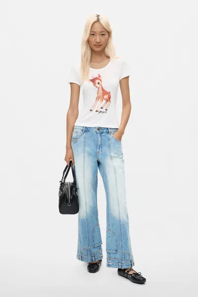 Desigual Wide Leg Jeans In Blue
