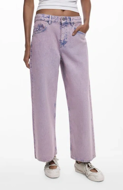 Desigual Wide Leg Jeans In Purple