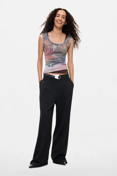 Desigual Wide Leg Trousers In Black