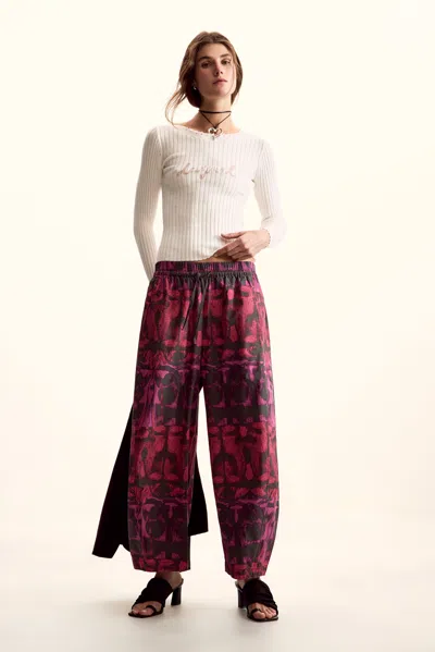 Desigual Wide Trousers Designed By Mr. Christian Lacroix In Multi