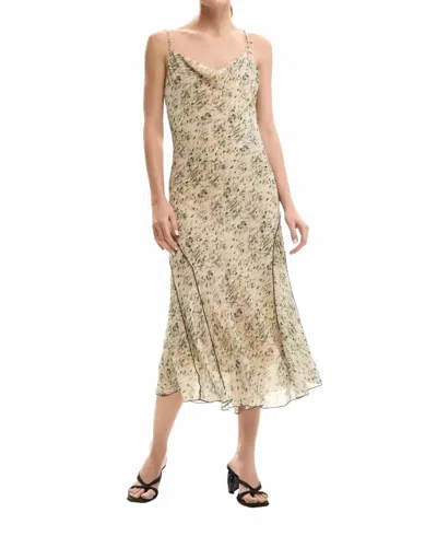 Desigual Beige Polyester Casual Dress In Yellow