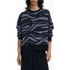 Desigual Winnipeg Jacquard Sweater In Black