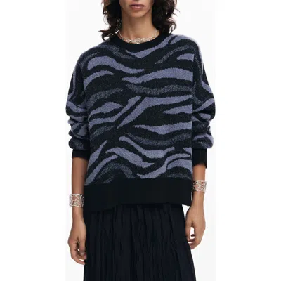 Desigual Winnipeg Jacquard Sweater In Black