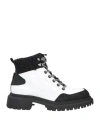 Desigual Woman Ankle Boots White Size 6.5 Polyurethane, Polyester In White
