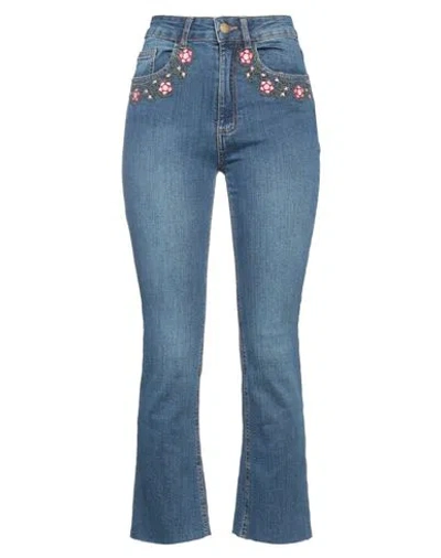 Desigual Woman Jeans Blue Size 4 Cotton, Elastane
