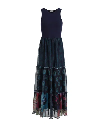 Desigual Long Dresses In Navy Blue