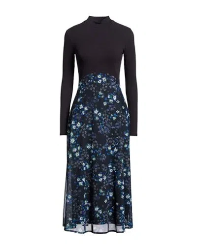 Desigual Woman Midi Dress Midnight Blue Size Xl Viscose, Polyester, Elastane In Animal Print