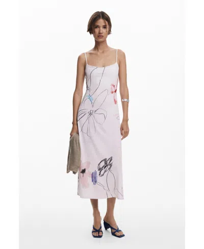 Desigual Women's 2-in-1 Brushstroke Dress In Pink