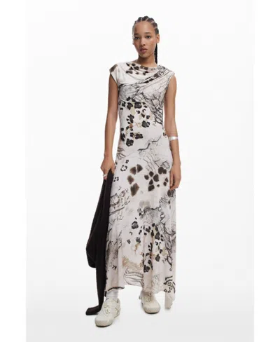 Desigual Women's Animal Print Dress In Gray