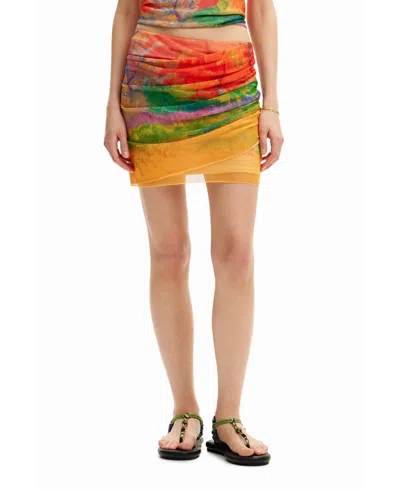 Desigual Women's Arty Landscape Mini Skirt In Multi