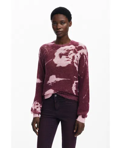 Desigual Women's Arty Texture Sweater In Purple