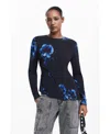 Desigual Asymmetric T-shirt In Black