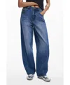 Desigual Hight Waist Barrel Legs Jeans In Blue