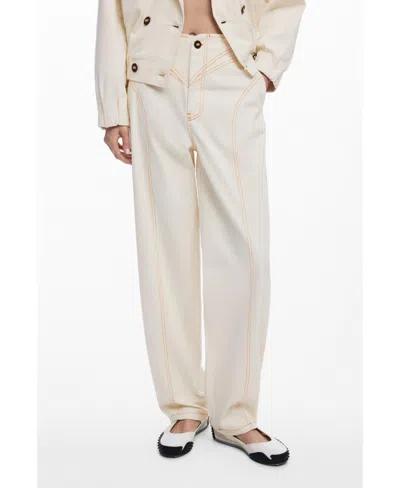 Desigual Women's Balloon Pants With Front Pockets In Sand