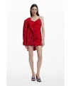 Desigual Floral Jacquard Minidress In Orange Red
