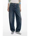 Desigual High Waist Boyfriend Barrel Legs Jeans In Medium Blue