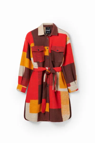 Desigual Women's Checked Overshirt Coat In Multi