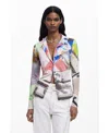 Desigual Collage Buttoned T-shirt In Multi