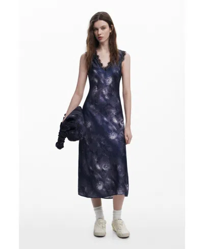 DESIGUAL WOMEN'S COLLINA STRADA SATIN FLORAL DRESS