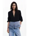Desigual Straight Cut Half Blazer In Black