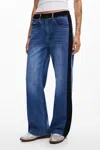 Desigual Ayana Straight Leg Jeans In Medium Blue