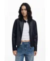 Desigual Women's Combined Faux Leather Jacket In Black