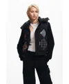 Desigual Padded Combined Vest In Blue